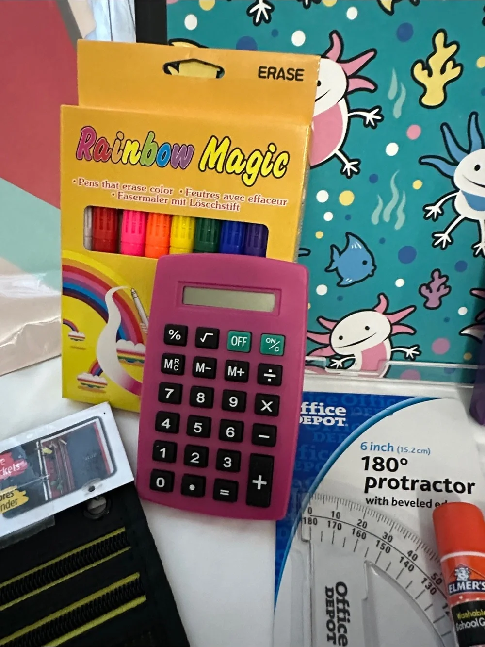 School Supplies Bundle — Pink Calculator & Teal Composition Book bundle of 10NWT